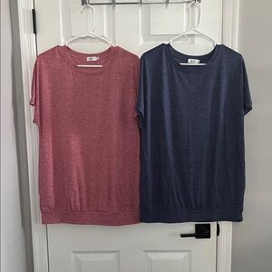 Pink and Blue Short Sleeve T-Shirt Tops - Size L